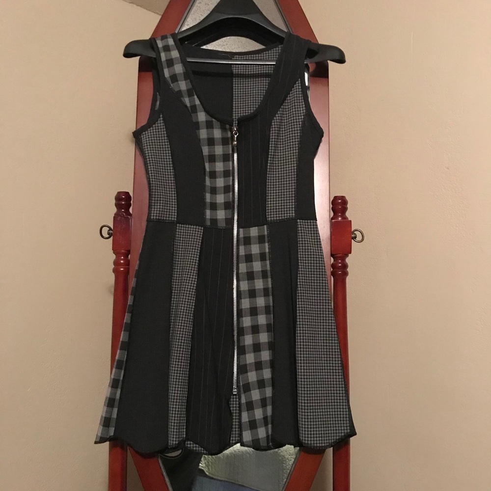 French Vintage Patchwork Mini Dress - image 1